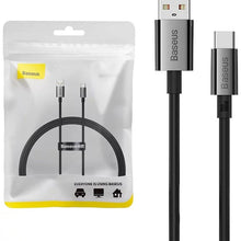 Заредете изображение във визуализатора на галерията – BASEUS кабел USB A към Typ C PD 6A 100W P10320102114-00 1 м черен
