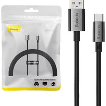 Заредете изображение във визуализатора на галерията – BASEUS кабел USB A към Type C PD 100W P10320102114-01 1,5 м черен
