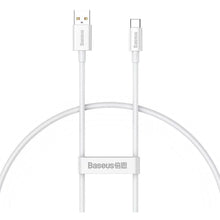 Заредете изображение във визуализатора на галерията – BASEUS кабел USB A към Typ C PD 5A 100W P10320102214-00 0,25 м бял
