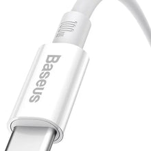 Заредете изображение във визуализатора на галерията – BASEUS кабел USB A към Typ C PD 6A 100W P10320102214-03 2 м бял
