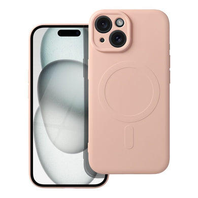 Гръб SILICONE MAG COVER съвместим с MagSafe за IPHONE 15 розов