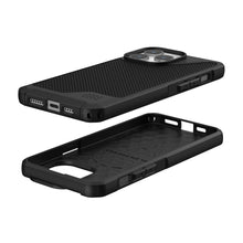Заредете изображение във визуализатора на галерията – (UAG) Urban Armor Gear Metropolis LT калъф съвместим с MagSafe за IPHONE 15 PRO MAX кевлар черен
