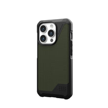 Заредете изображение във визуализатора на галерията – (UAG) Urban Armor Gear Metropolis LT калъф съвместим с MagSafe за IPHONE 15 PRO маслинен
