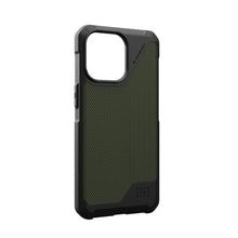 Заредете изображение във визуализатора на галерията – (UAG) Urban Armor Gear Metropolis LT калъф съвместим с MagSafe за IPHONE 15 PRO MAX кевлар маслинен
