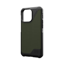 Заредете изображение във визуализатора на галерията – (UAG) Urban Armor Gear Metropolis LT калъф съвместим с MagSafe за IPHONE 15 PRO MAX кевлар маслинен
