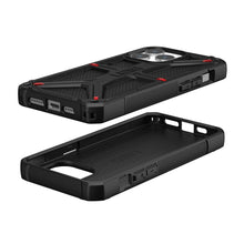 Заредете изображение във визуализатора на галерията – Гръб UAG Urban Armor Gear MONARCH за IPHONE 15 Pro Max kevlar черен
