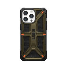 Заредете изображение във визуализатора на галерията – Гръб UAG Urban Armor Gear MONARCH за IPHONE 15 Pro Max kevlar element зелен
