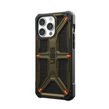 Заредете изображение във визуализатора на галерията – Гръб UAG Urban Armor Gear MONARCH за IPHONE 15 Pro Max kevlar element зелен
