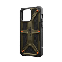 Заредете изображение във визуализатора на галерията – Гръб UAG Urban Armor Gear MONARCH за IPHONE 15 Pro Max kevlar element зелен
