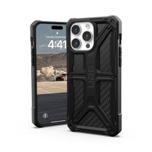 Заредете изображение във визуализатора на галерията – Гръб UAG Urban Armor Gear MONARCH за IPHONE 15 Pro Max carbon fiber
