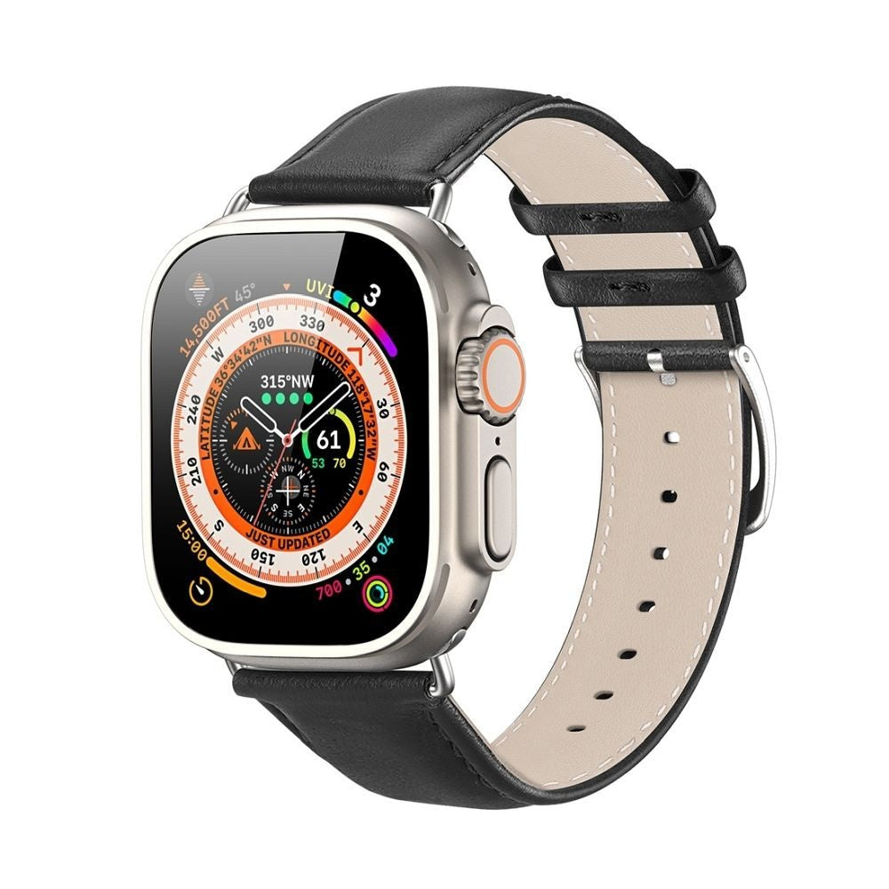 DUX DUCIS каишка YS истинска кожа за Apple Watch 42 / 44 / 45 / 49 мм черен