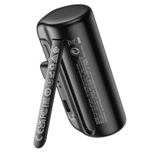 Заредете изображение във визуализатора на галерията – Power Bank HOCO - 5 000 mAh with build connector for Type C J106 black
