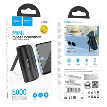 Заредете изображение във визуализатора на галерията – Power Bank HOCO - 5 000 mAh with build connector for Type C J106 black

