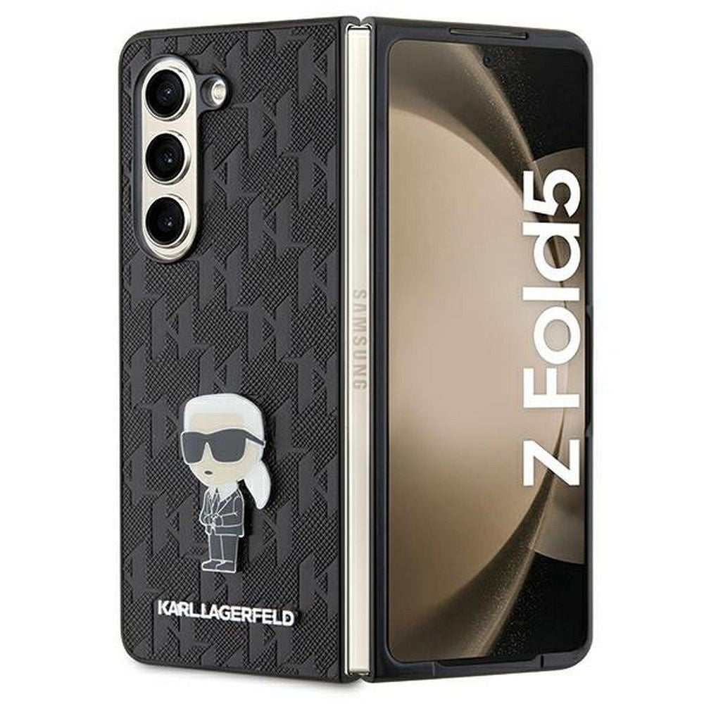 Оригинален гръб KARL LAGERFELD за SAMSUNG Z Fold 5 KLHCZFD5SAPKINPK (Saffiano Mono IK PIN) черен