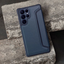 Заредете изображение във визуализатора на галерията – Калъф тип книга RAZOR за SAMSUNG S24 Ultra син
