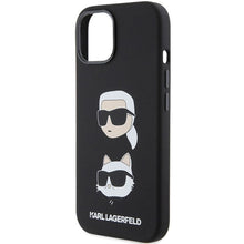 Заредете изображение във визуализатора на галерията – Оригинален гръб KARL LAGERFELD за IPHONE 15 KLHCP15SSDHKCNK (Silicone KC) черен
