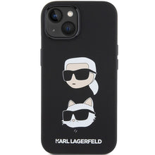 Заредете изображение във визуализатора на галерията – Оригинален гръб KARL LAGERFELD за IPHONE 15 KLHCP15SSDHKCNK (Silicone KC) черен
