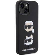 Заредете изображение във визуализатора на галерията – Оригинален гръб KARL LAGERFELD за IPHONE 15 KLHCP15SSDHKCNK (Silicone KC) черен
