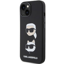 Заредете изображение във визуализатора на галерията – Оригинален гръб KARL LAGERFELD за IPHONE 15 KLHCP15SSDHKCNK (Silicone KC) черен
