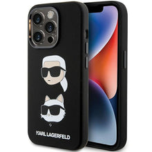 Заредете изображение във визуализатора на галерията – Оригинален гръб KARL LAGERFELD за IPHONE 15 Pro Max KLHCP15XSDHKCNK (Silicone KC) черен
