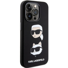 Заредете изображение във визуализатора на галерията – Оригинален гръб KARL LAGERFELD за IPHONE 15 Pro Max KLHCP15XSDHKCNK (Silicone KC) черен
