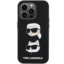Заредете изображение във визуализатора на галерията – Оригинален гръб KARL LAGERFELD за IPHONE 15 Pro Max KLHCP15XSDHKCNK (Silicone KC) черен
