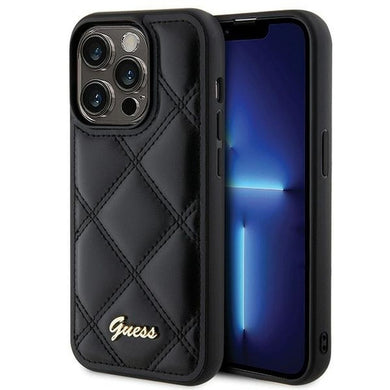 Оригинален гръб GUESS за IPHONE 15 Pro GUHCP15LPSQSQSK (Quilted Metal Logo) черен