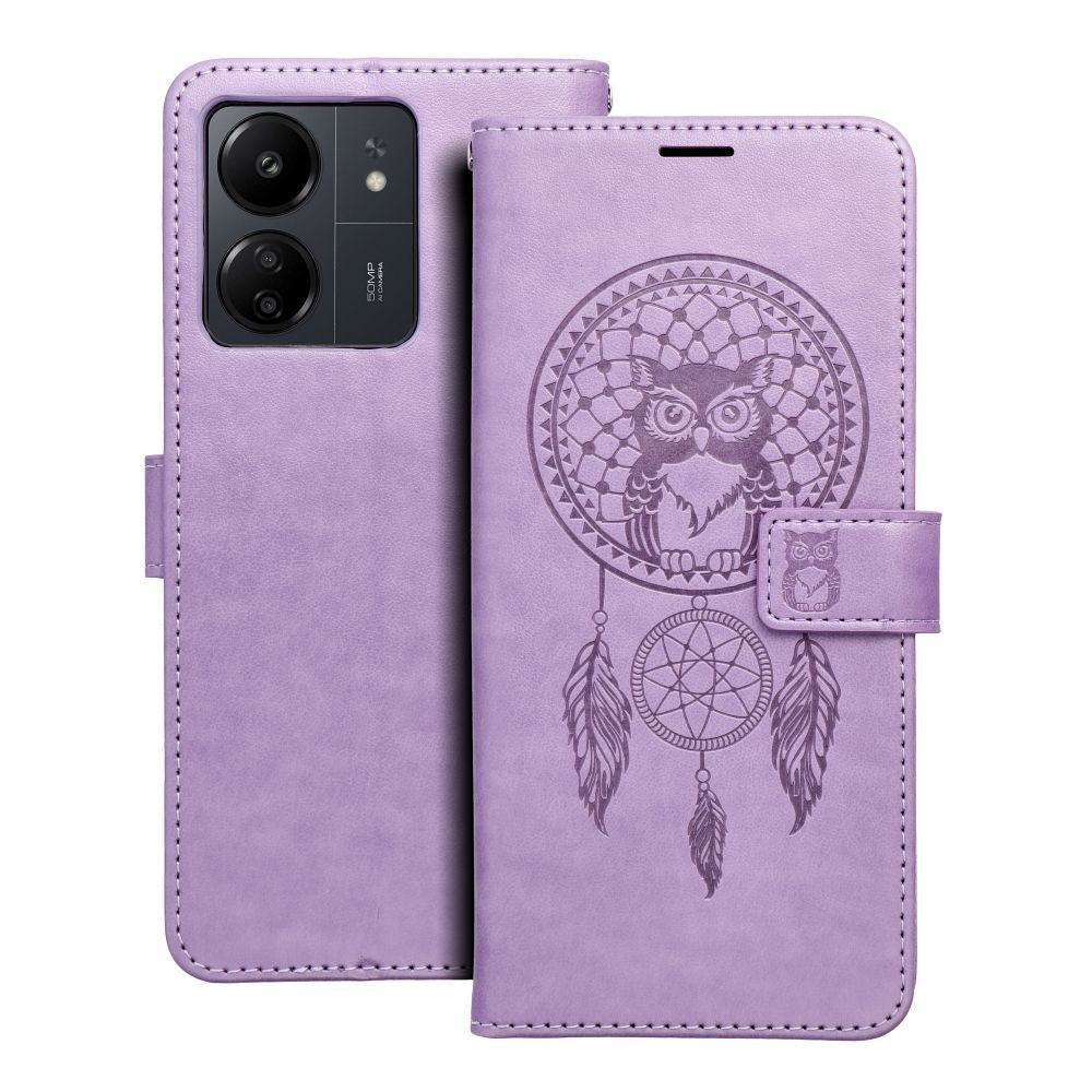 Калъф тип книга MEZZO за XIAOMI Redmi 13C / POCO C65 dreamcatcher лилав