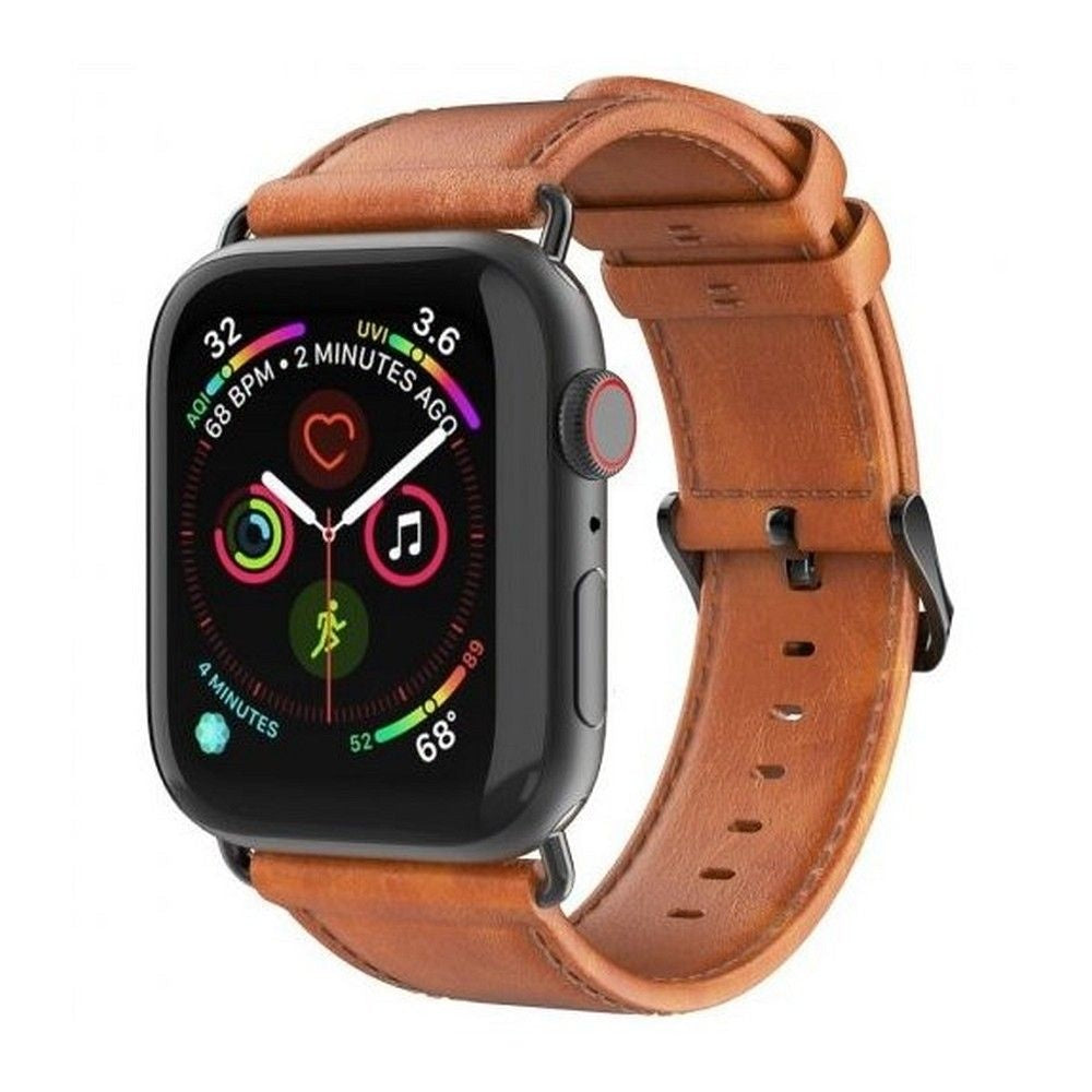 DUX DUCIS каишка YA истинска кожа за Apple Watch 42 / 44 / 45 / 49 мм кафяв