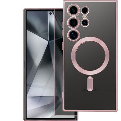 Гръб ELECTRO MAG COVER съвместим с MagSafe за SAMSUNG S24 Ultra розов златист