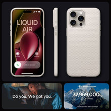 Заредете изображение във визуализатора на галерията – SPIGEN LIQUID AIR калъф за IPHONE 15 Pro Max natural титанов
