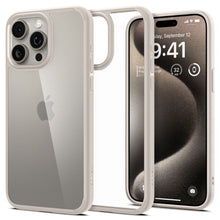 Заредете изображение във визуализатора на галерията – SPIGEN ULTRA HYBRID калъф за IPHONE 15 Pro natural титанов
