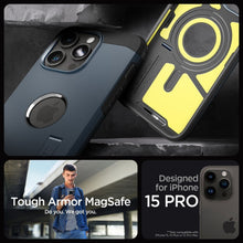 Заредете изображение във визуализатора на галерията – Оригинален гръб SPIGEN TOUGH ARMOR MAG compatible with MagSafe for IPHONE 15 Pro metal slate
