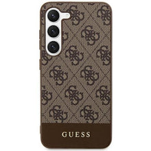 Заредете изображение във визуализатора на галерията – Оригинален гръб GUESS за SAMSUNG S24 Plus GUHCS24MG4GLBR (4G Bottom Stripe) кафяв
