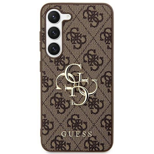 Оригинален гръб GUESS за SAMSUNG S24 Ultra GUHCS24L4GMGBR (Leather 4G Metal Logo) кафяв