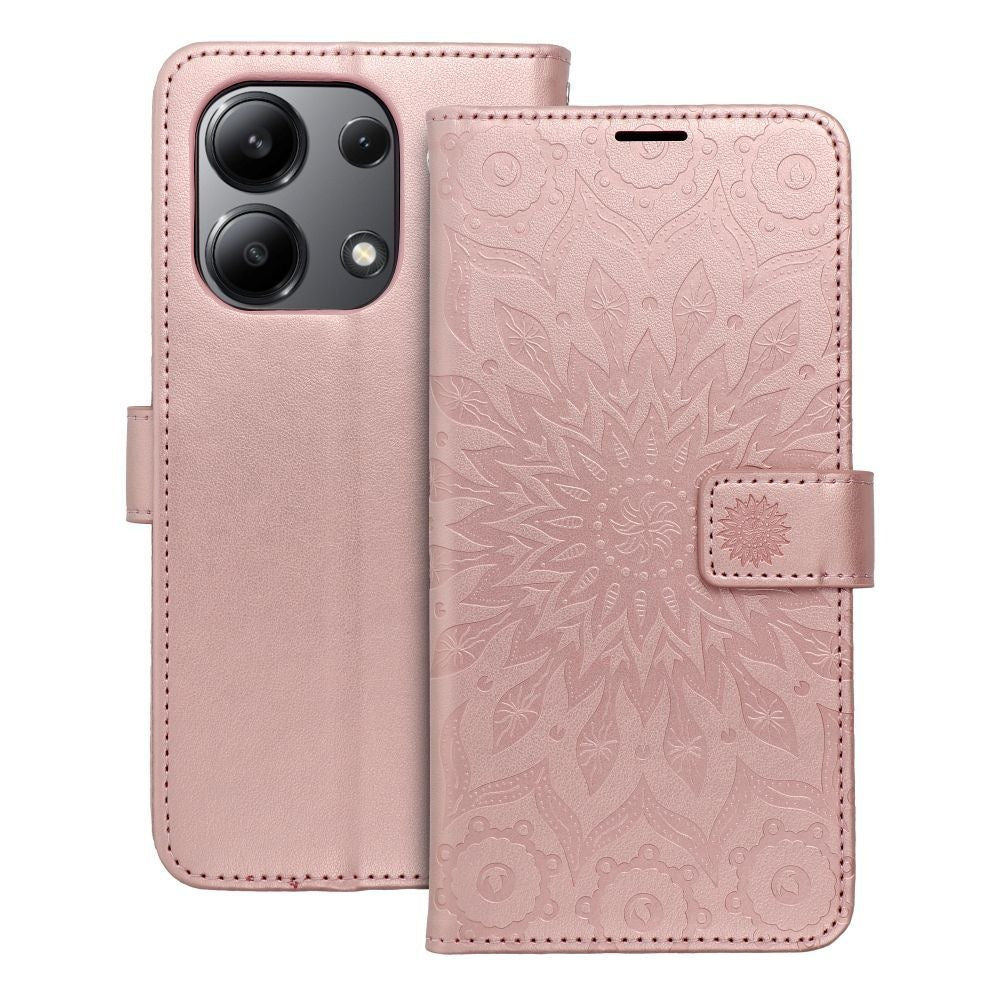 Калъф тип книга MEZZO за XIAOMI Redmi Note 13 4G mandala розов златист