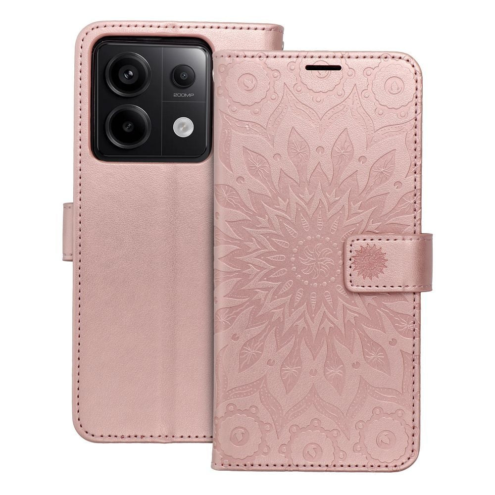 Калъф тип книга MEZZO за XIAOMI Redmi Note 13 Pro 5G mandala розов златист