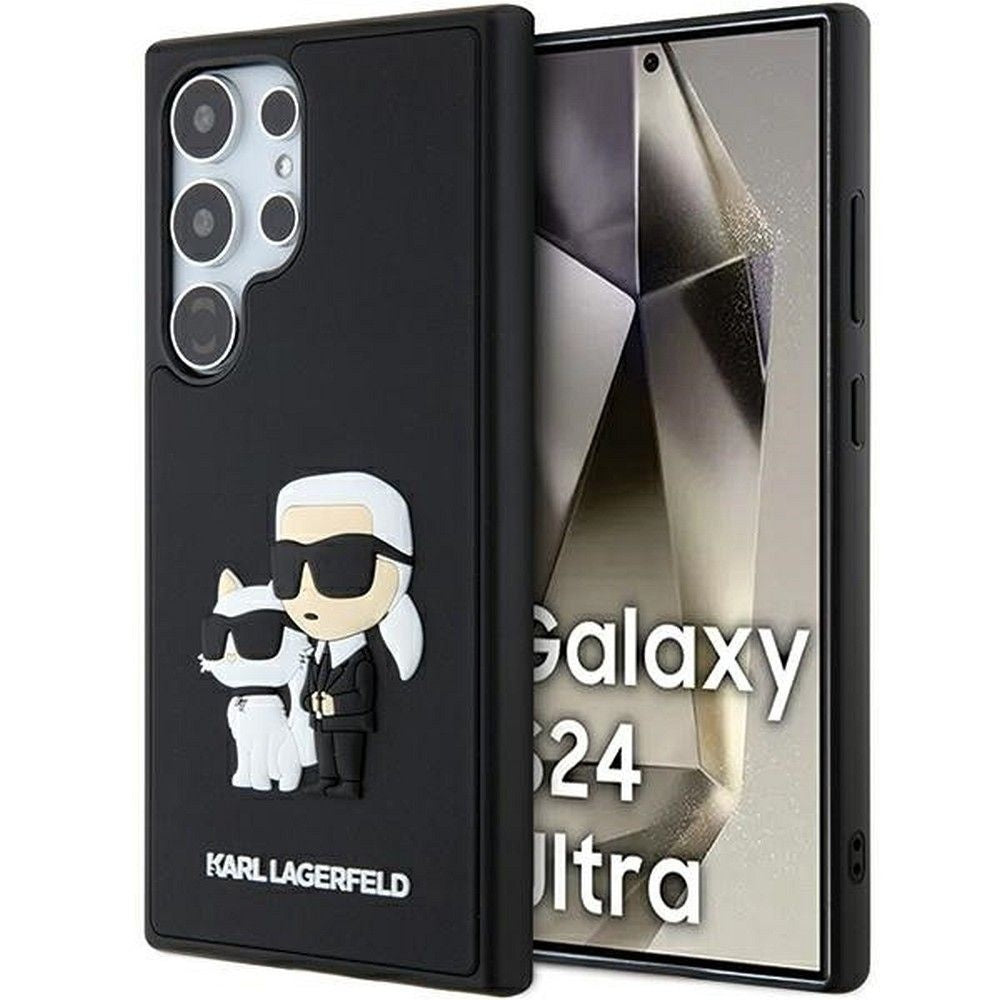 Оригинален гръб KARL LAGERFELD за SAMSUNG S24 Ultra KLHCS24L3DRKCNK (3D RUBBER KC NFT) черен
