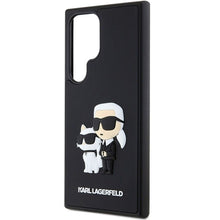 Заредете изображение във визуализатора на галерията – Оригинален гръб KARL LAGERFELD за SAMSUNG S24 Ultra KLHCS24L3DRKCNK (3D RUBBER KC NFT) черен

