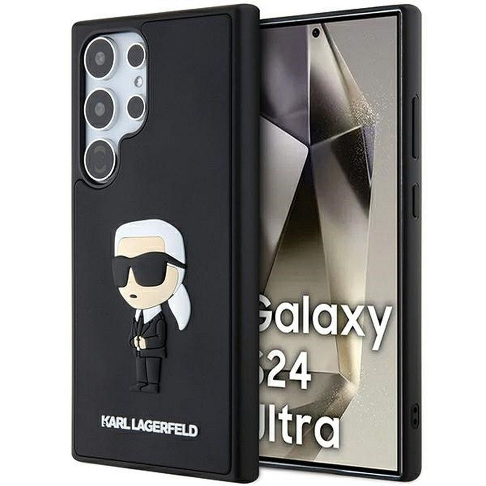Оригинален гръб KARL LAGERFELD за SAMSUNG S24 Ultra KLHCS24L3DRKINK (3D RUBBER IKONIK NFT) черен