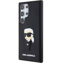 Заредете изображение във визуализатора на галерията – Оригинален гръб KARL LAGERFELD за SAMSUNG S24 Ultra KLHCS24L3DRKINK (3D RUBBER IKONIK NFT) черен
