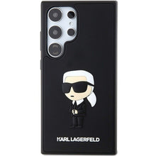 Заредете изображение във визуализатора на галерията – Оригинален гръб KARL LAGERFELD за SAMSUNG S24 Ultra KLHCS24L3DRKINK (3D RUBBER IKONIK NFT) черен
