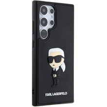 Заредете изображение във визуализатора на галерията – Оригинален гръб KARL LAGERFELD за SAMSUNG S24 Ultra KLHCS24L3DRKINK (3D RUBBER IKONIK NFT) черен
