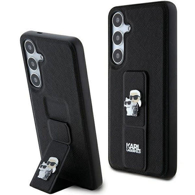 Оригинален гръб KARL LAGERFELD за SAMSUNG S24 KLHCS24SGSAKCPK (GRIPSTAND SAFFIANO KC PINS) черен