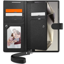 Заредете изображение във визуализатора на галерията – SPIGEN WALLET S Plus книга за SAMSUNG S24 Ultra черна
