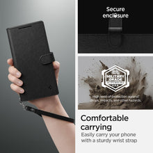 Заредете изображение във визуализатора на галерията – SPIGEN WALLET S Plus книга за SAMSUNG S24 Ultra черна
