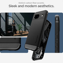 Заредете изображение във визуализатора на галерията – SPIGEN RUGGED ARMOR калъф за GOOGLE Pixel 8A matte черен
