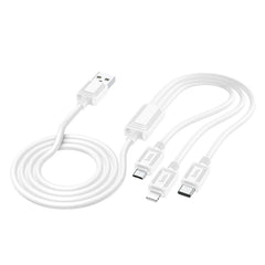 HOCO кабел 3в1 USB A към Lightning / Micro USB / Type C 2A X76 1 м бял