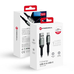 FORCELL F-ENERGY C256 кабел USB A към Type C QC3.0 3A 66W Cafule 1,2 м черен