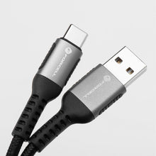 Заредете изображение във визуализатора на галерията – FORCELL F-ENERGY C256 кабел USB A към Type C QC3.0 3A 66W Cafule 1,2 м черен
